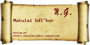 Matulai Gábor névjegykártya